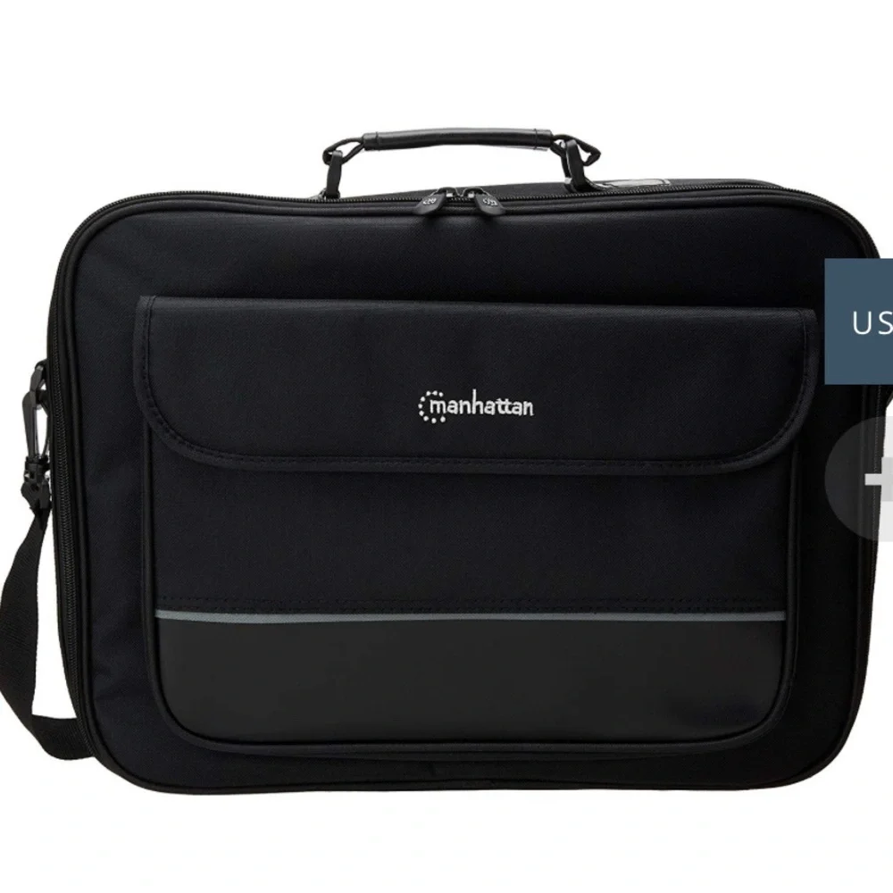 Manhattan Top Load Laptop / Briefcase Bag in Black 17.3” NWT